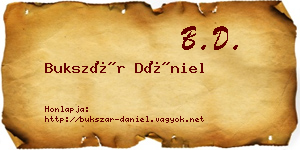 Bukszár Dániel névjegykártya